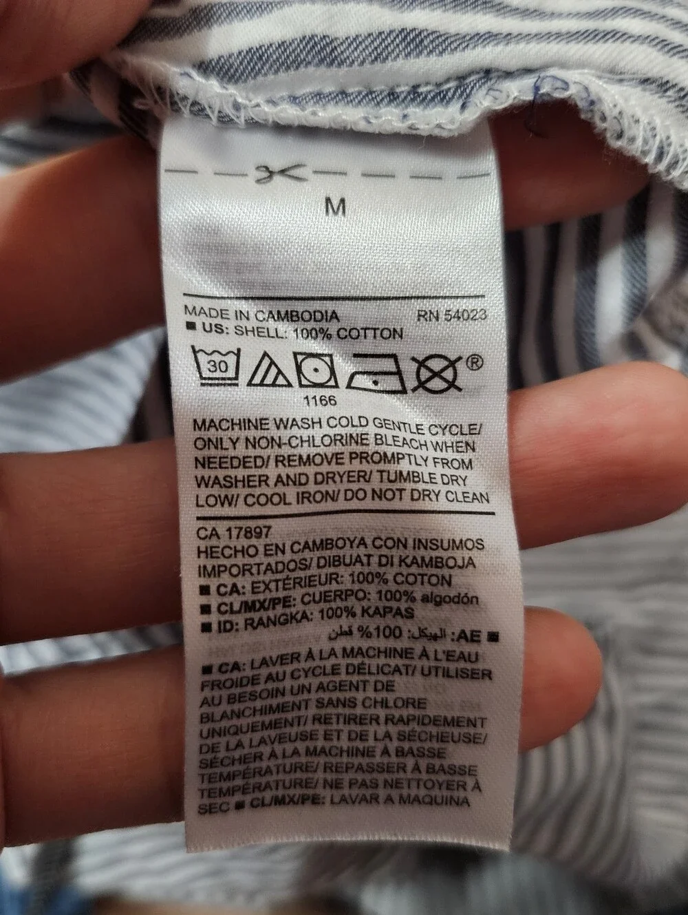 Old Navy Greyish Blue and White Striped Off-Shoulder Short Sleeve Top. Cotton. M - Picture 4 of 6